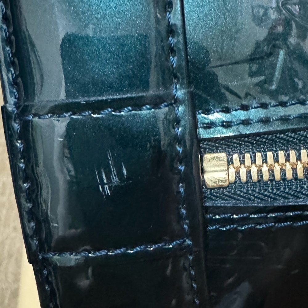 Louis Vuitton Alma GM Top Handle Bag Vernis Patent Leather Bleu Nuit - Picture 9 of 12